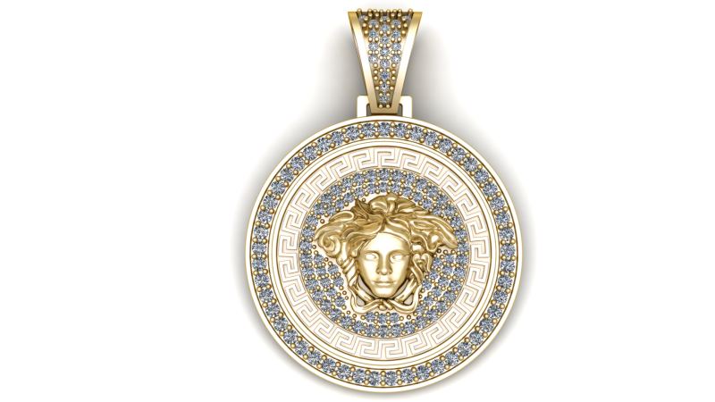 LADY FACE DESIGN COIN PENDANT 3D PRINTABLE MODEL Model 3D .c4d .max .obj .3ds .fbx .stl .blend 