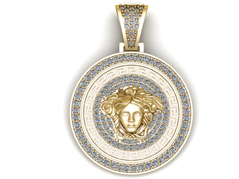 LADY FACE DESIGN COIN PENDANT 3D PRINTABLE MODEL 3D Model