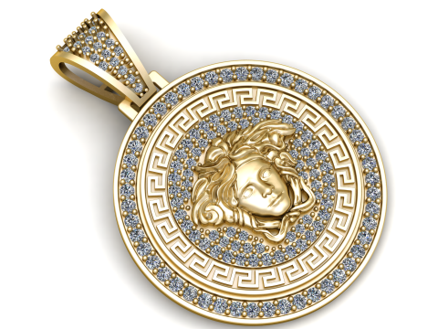 LADY FACE DESIGN COIN PENDANT 3D PRINTABLE MODEL Model 3D