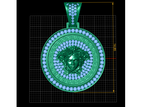 LADY FACE DESIGN COIN PENDANT 3D PRINTABLE MODEL Model 3D