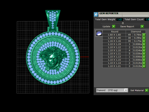 LADY FACE DESIGN COIN PENDANT 3D PRINTABLE MODEL Model 3D