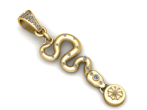 SNAKE ANIMAL PENDANT 3D PRINTABLE MODEL Model 3D