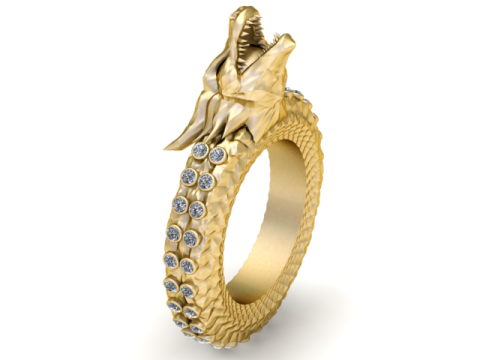 DRAGON FACE DESIGN RING 3D PRINTABLE MODEL 3D Model