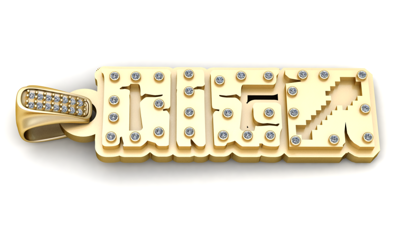 DIGO WORD CHARM PENDANT 3D PRINTABLE MODEL Modèle 3D .c4d .max .obj .3ds .fbx .stl .blend 