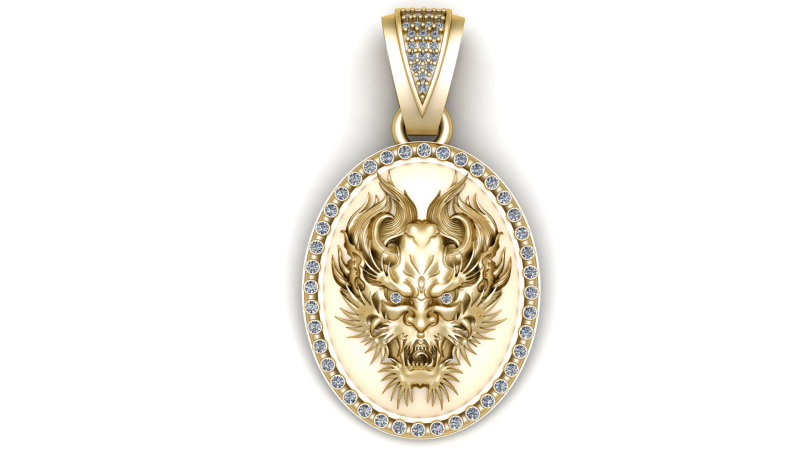 DRAGON FACE COIN PENDANT 3D PRINTABLE MODEL Model 3D .c4d .max .obj .3ds .fbx .stl .blend 