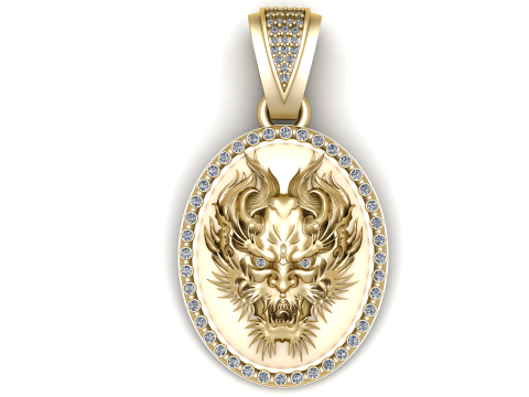 DRAGON FACE COIN PENDANT 3D PRINTABLE MODEL 3D Model