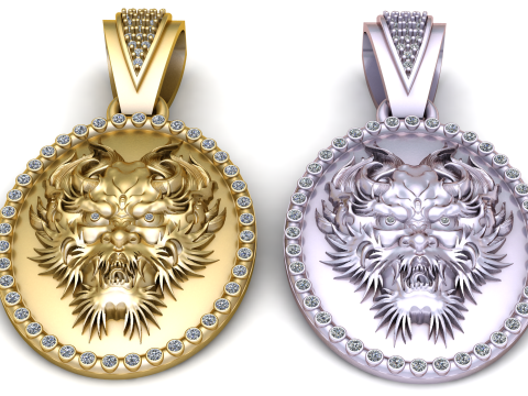 DRAGON FACE COIN PENDANT 3D PRINTABLE MODEL Model 3D