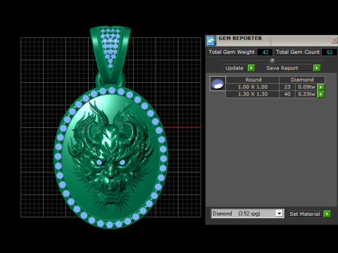 DRAGON FACE COIN PENDANT 3D PRINTABLE MODEL Model 3D