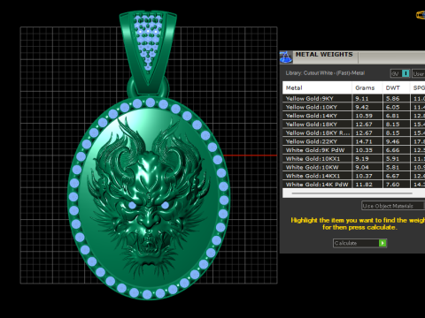 DRAGON FACE COIN PENDANT 3D PRINTABLE MODEL Model 3D
