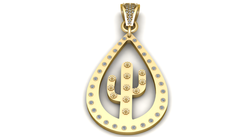 CACTUS PLANT PENDANT 3D PRINTABLE MODEL 3D-Modell .c4d .max .obj .3ds .fbx .stl .blend 