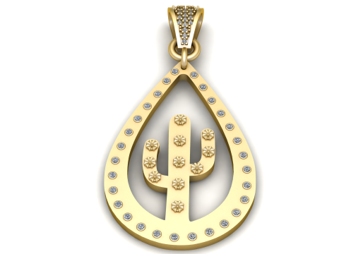 CACTUS PLANT PENDANT 3D PRINTABLE MODEL 3D Model