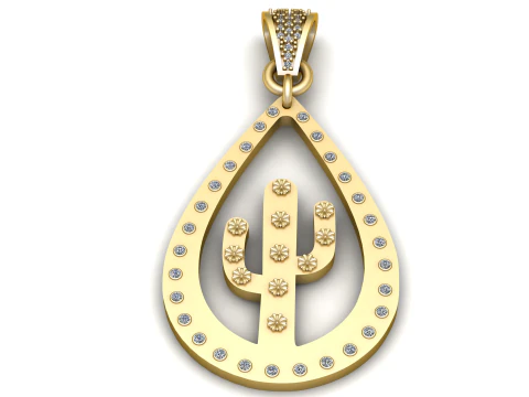 선인장 식물 펜던트 3D 프린트 가능 모델 3D 모델