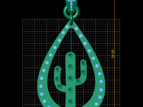 CACTUS PLANT PENDANT 3D PRINTABLE MODEL 3D-Modell