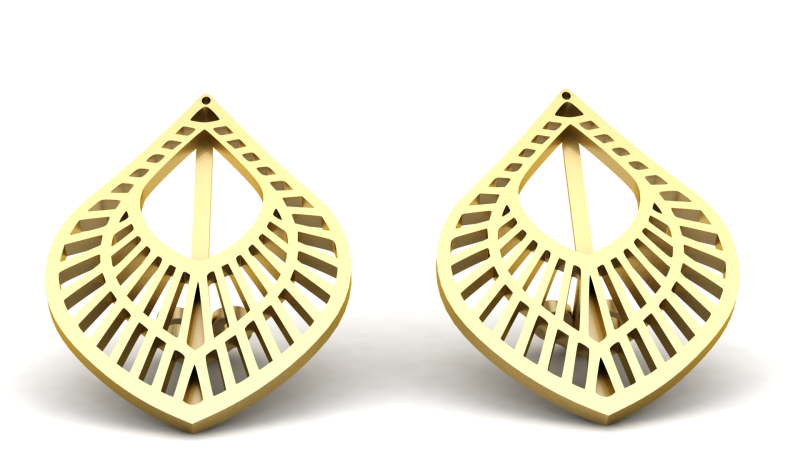 STYLISH GOLD EARRING 3D PRINTABLE MODEL Model 3D .c4d .max .obj .3ds .fbx .stl .blend 