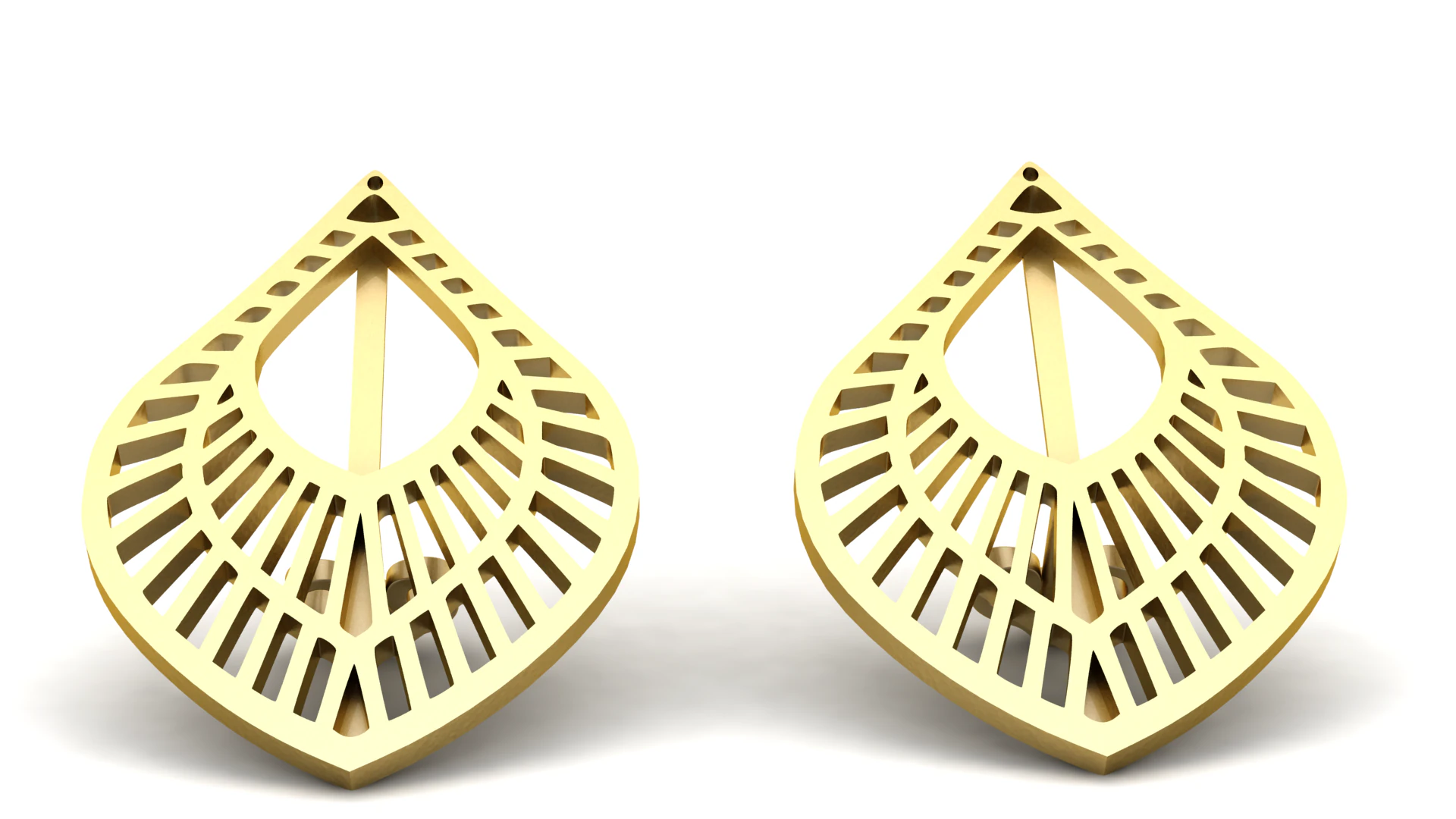 STYLISH GOLD EARRING 3D PRINTABLE MODEL 3D Model .c4d .max .obj .3ds .fbx .stl .blend 