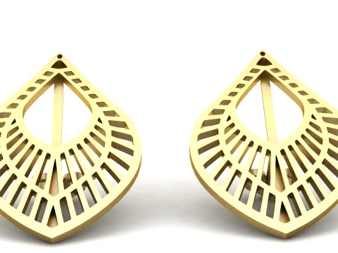 ELEGANTE ORECCHINO IN ORO MODELLO STAMPABILE 3D Modello 3D