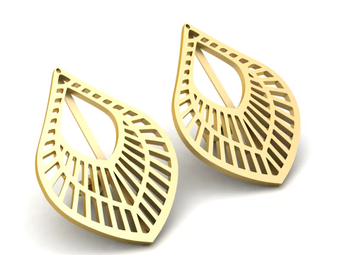 STYLISH GOLD EARRING 3D PRINTABLE MODEL 3D Model