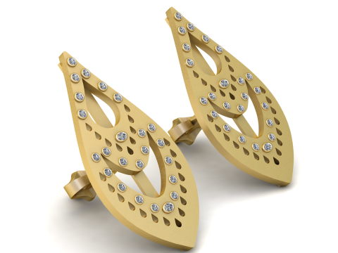 GOLD STYLISH EARRING 3D PRINTABLE MODEL 3D Model