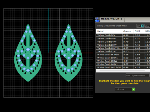 GOLD STYLISH EARRING 3D PRINTABLE MODEL 3Dモデル