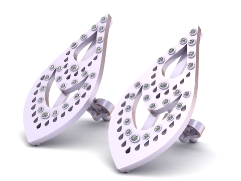 GOLD STYLISH EARRING 3D PRINTABLE MODEL 3Dモデル
