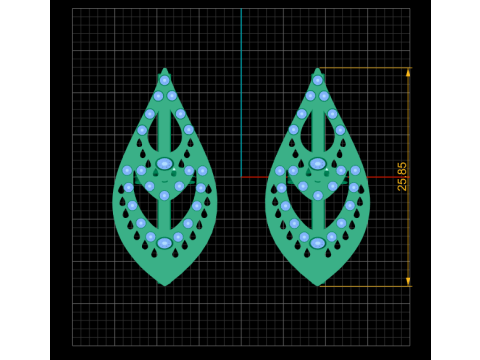 GOLD STYLISH EARRING 3D PRINTABLE MODEL 3Dモデル