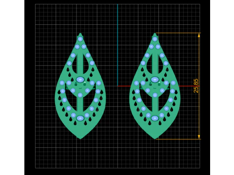 GOLD STYLISH EARRING 3D PRINTABLE MODEL 3D Model