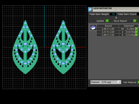 GOLD STYLISH EARRING 3D PRINTABLE MODEL 3Dモデル