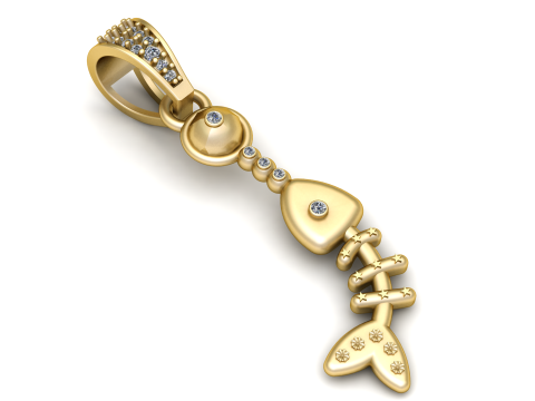 FISH SKULL PENDANT 3D PRINTABLE MODEL 3D Model