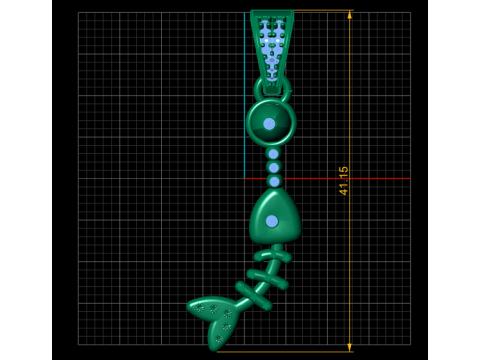 FISH SKULL PENDANT 3D PRINTABLE MODEL 3D Model