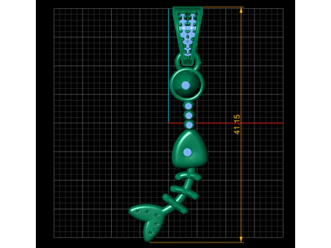 FISH SKULL PENDANT 3D PRINTABLE MODEL 3D Model