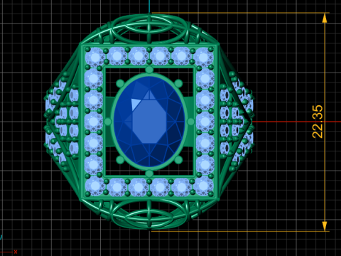 LUXURY SQUARE SHAPE DESIGN RING PRINTABLE MODEL 3D Модель