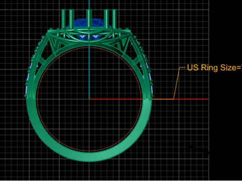LUXURY SQUARE SHAPE DESIGN RING PRINTABLE MODEL 3D Model