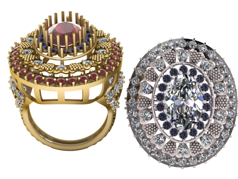 QUEEN ENGAGEMENT RUBY RING 3D PRINTABLE MODEL Modelo 3D