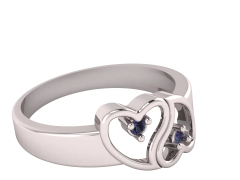 DOUBLE HEART DESIGN RING 3D PRINTABLE MODEL 3D Model