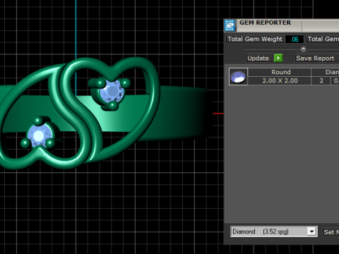 DOUBLE HEART DESIGN RING 3D PRINTABLE MODEL 3D 模型