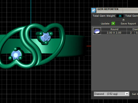 DOUBLE HEART DESIGN RING 3D PRINTABLE MODEL 3D Model