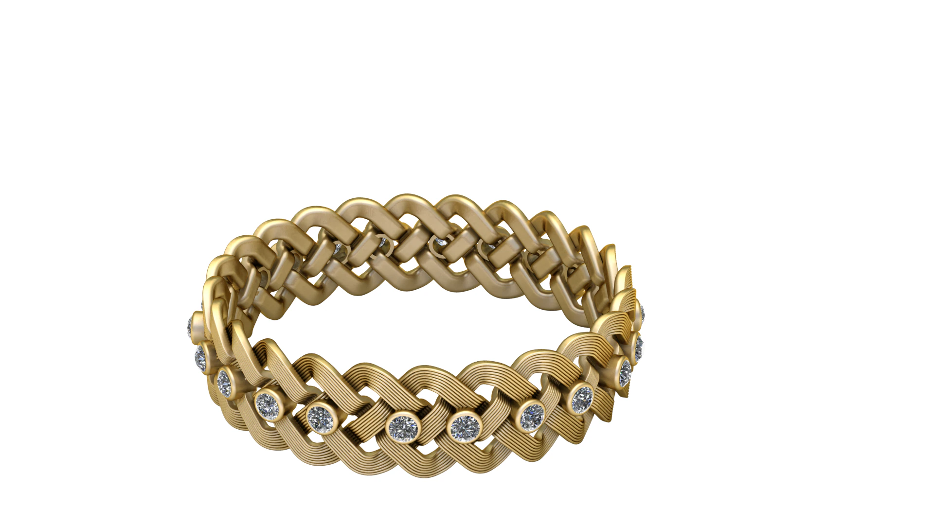 STYLISH DIAMOND AND GOLD RING 3D PRINTABLE MODEL 3D Model .c4d .max .obj .3ds .fbx .stl .blend