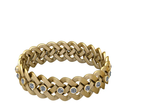 ELEGANTE MODELLO STAMPABILE 3D CON ANELLO IN ORO E DIAMANTI Modello 3D