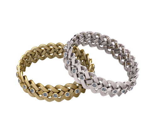 STYLISH DIAMOND AND GOLD RING 3D PRINTABLE MODEL Model 3D