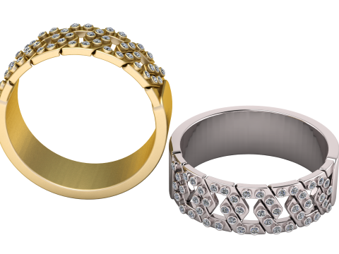 RUSSIAN DIAMOND RING 3D PRINTABLE MODEL 3D Model