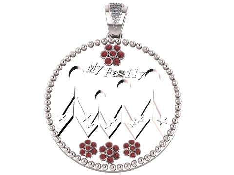 MY FAMILY COIN PENDANT 3D PRINTABLE MODEL 3D Model