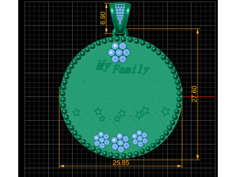 MY FAMILY COIN PENDANT 3D PRINTABLE MODEL 3D Model