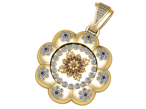 FLOWER STYLE PENDANT 3D PRINTABLE MODEL Modelo 3D