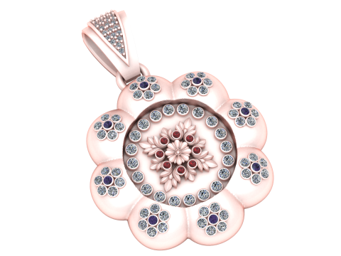 FLOWER STYLE PENDANT 3D PRINTABLE MODEL Modelo 3D