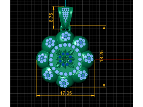 FLOWER STYLE PENDANT 3D PRINTABLE MODEL Modelo 3D