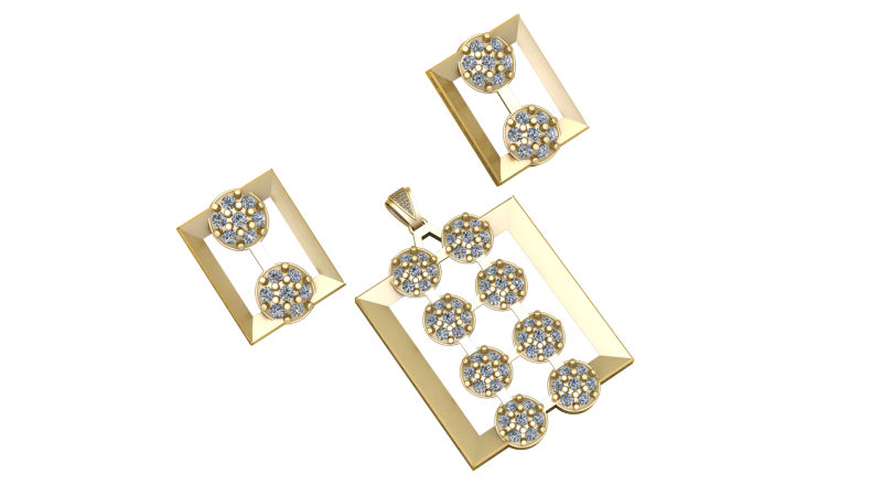 RECTANGLE SHAPE LOCKET SET 3D PRINTABLE MODEL 3D Модель .c4d .max .obj .3ds .fbx .stl .blend 