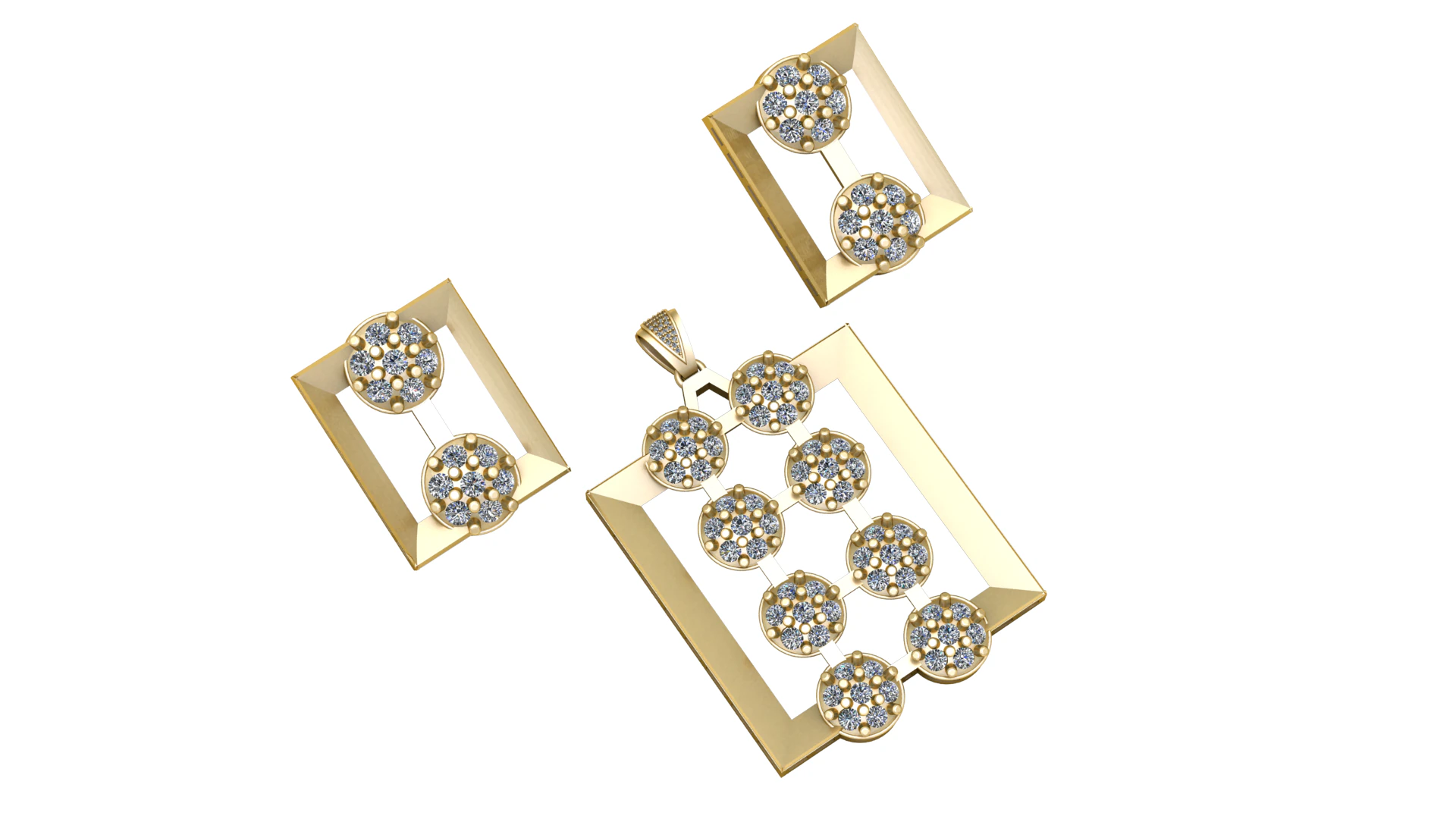 RECTANGLE SHAPE LOCKET SET 3D PRINTABLE MODEL 3D Model .c4d .max .obj .3ds .fbx .stl .blend 