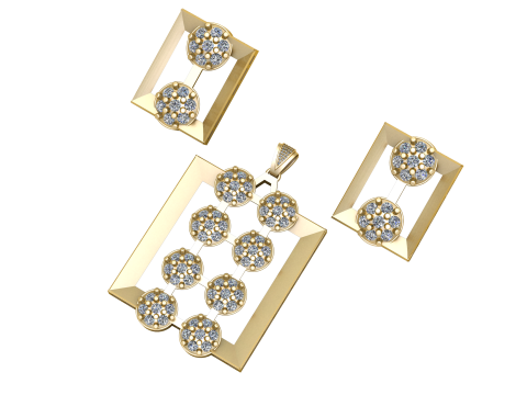 RECTANGLE SHAPE LOCKET SET 3D PRINTABLE MODEL 3D Модель