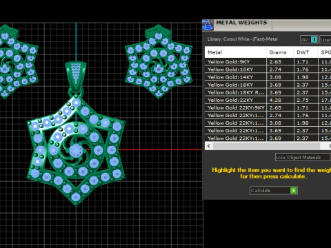 HEXAGRAM SHAPE DIAMOND LOCKET SET 3D PRINTABLE MODEL 3D Model