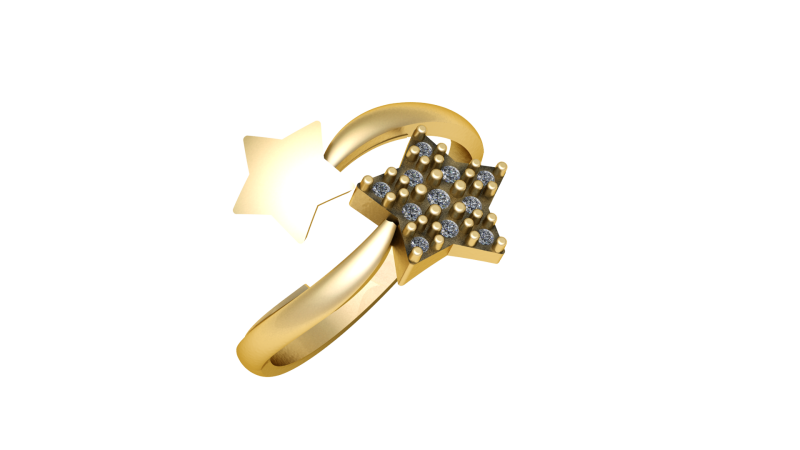 DOUBLE STAR DESIGN RING 3D PRINTABLE MODEL Model 3D .c4d .max .obj .3ds .fbx .stl .blend 
